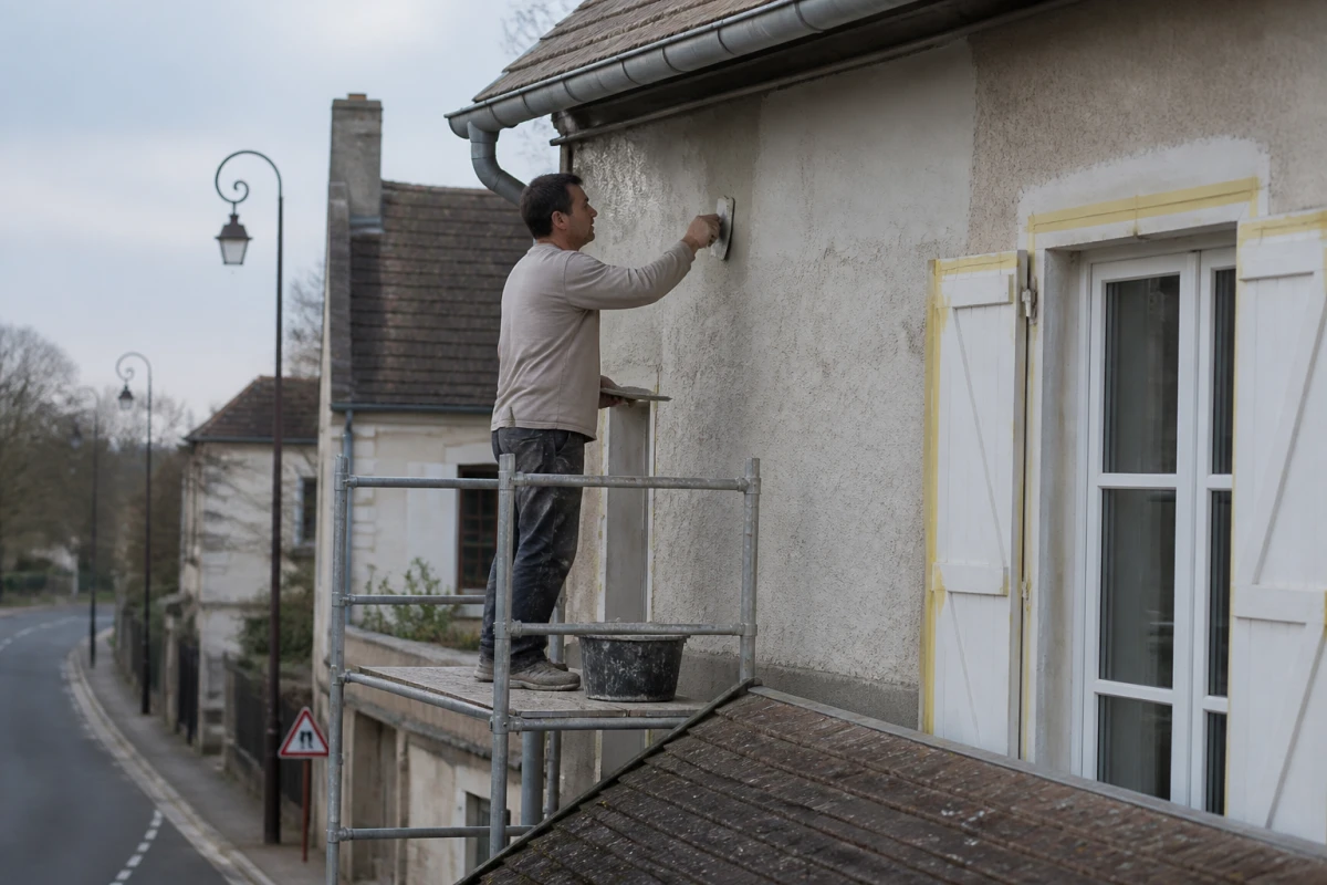 Peinture extérieure façade maison ancienne Limay